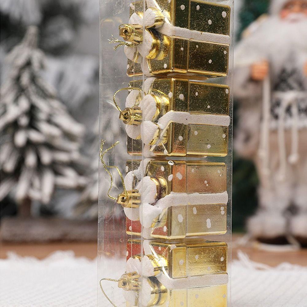 4/5cm Christmas Gifts Boxes Pendant DIY Crafts Christmas Tree Ornament  Hotel Office