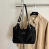 Vintage Suede Handbag Women Commuter Tote Bag Shoulder Underarm Bag