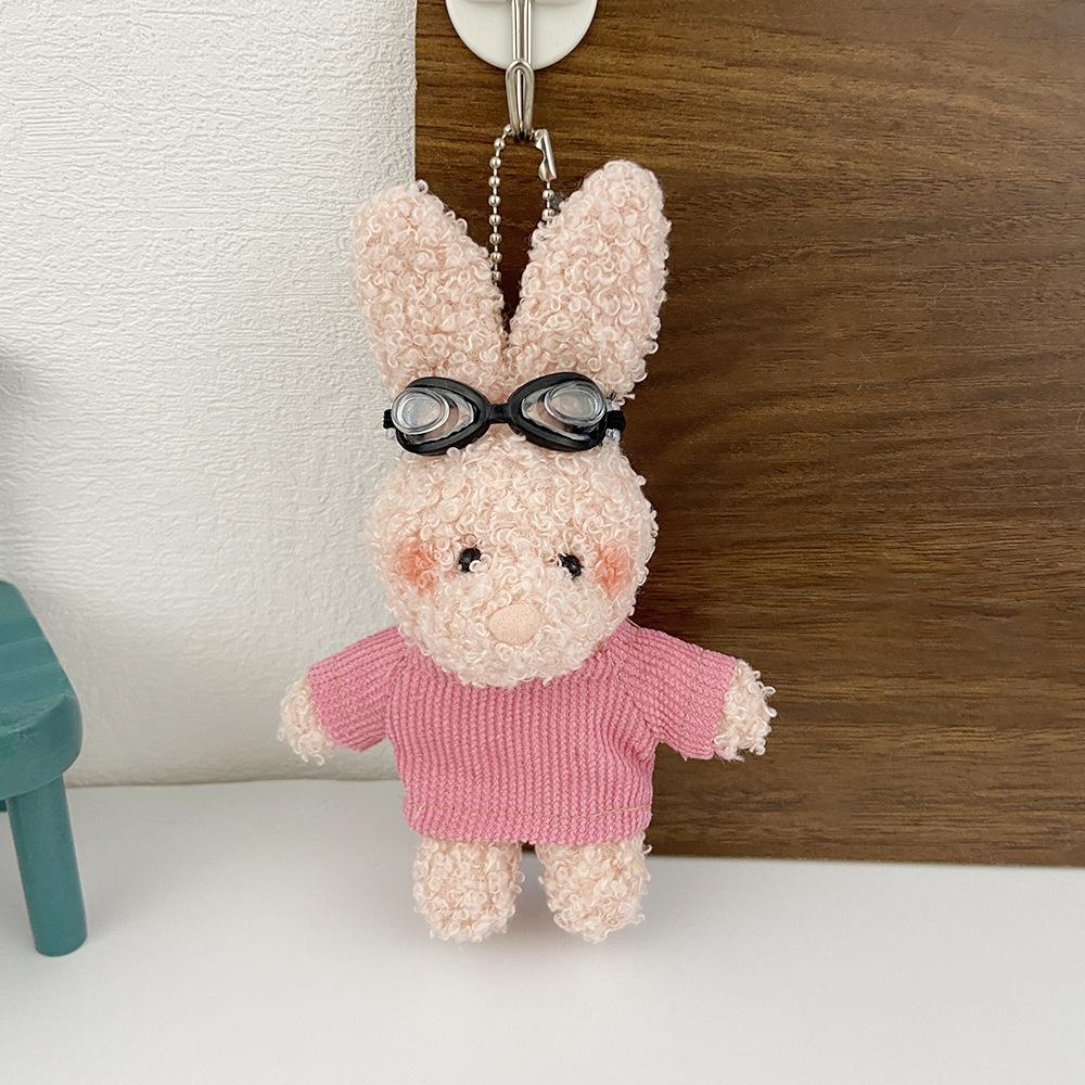 Cute Rabbit Plush Pendant Bunny Plush Doll Keychain Cartoon Rabbit Stuffed Animal Toys for Girls Couple Pendant Birthday Gifts