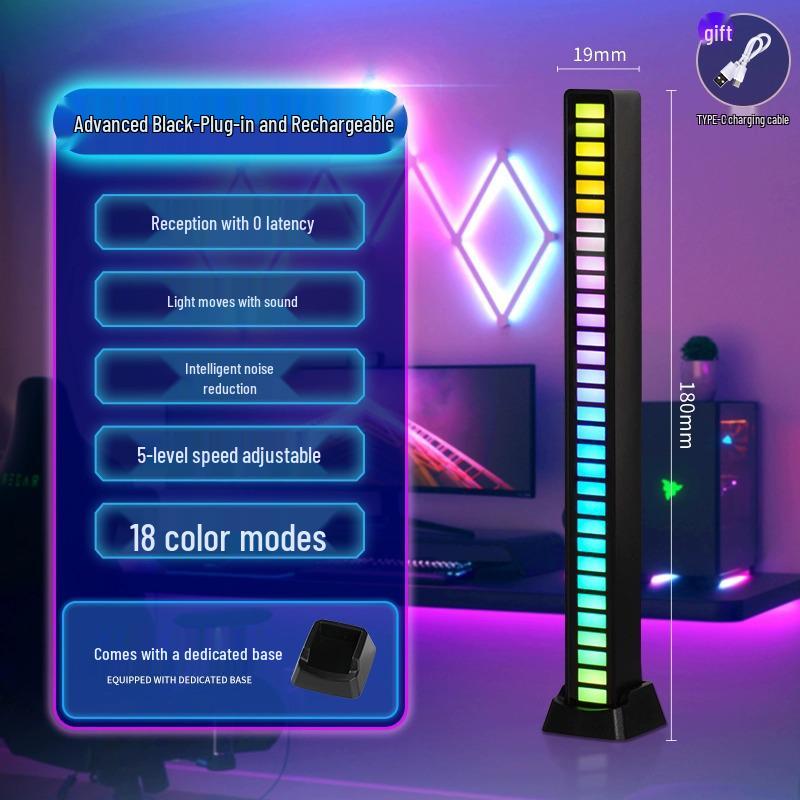 

Световой ритм, активируемый звуком: Музыкальный декор для рабочего стола и автомобиля для игр и стриминга