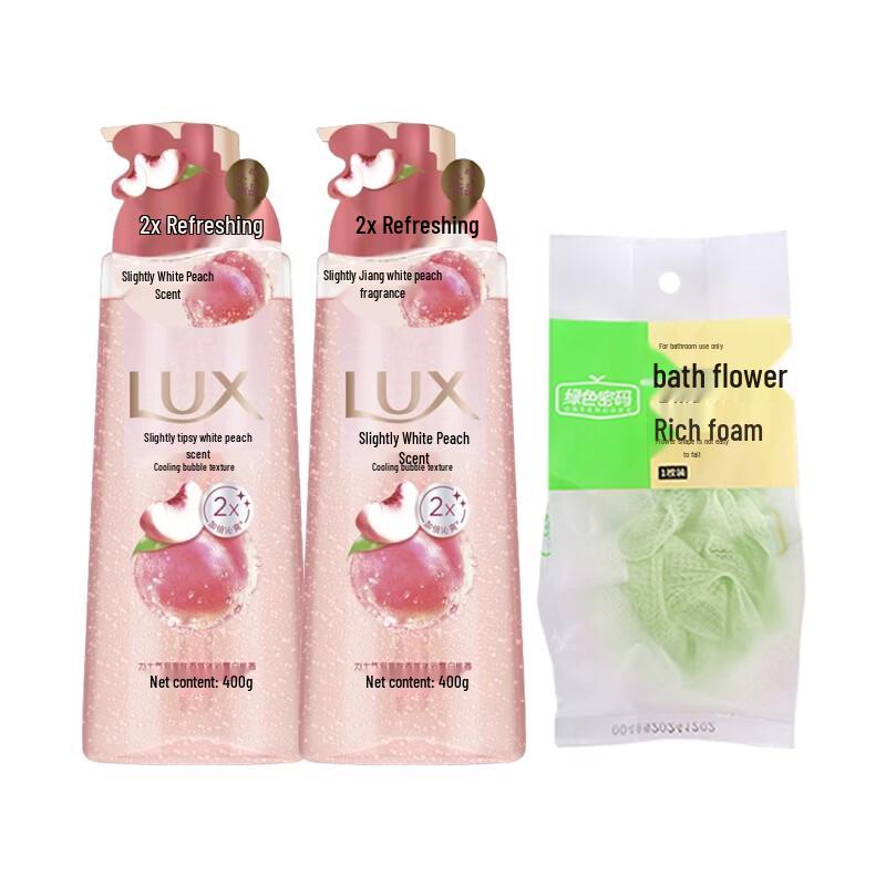 LUX White Peach Bubble Refreshing Shower Gel Twin Pack