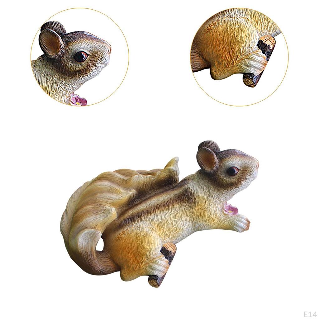 Squirrel Statue Figurine Resin Animal Ornament Garden Accessory Creative Hanging Easy to Install