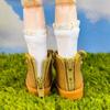 niannyyhouse 15cm Plush Doll High-Top Shoes, for 16 BJD, Doll Dress-Up Accessory, 2 Pairs Set (White + Beige)