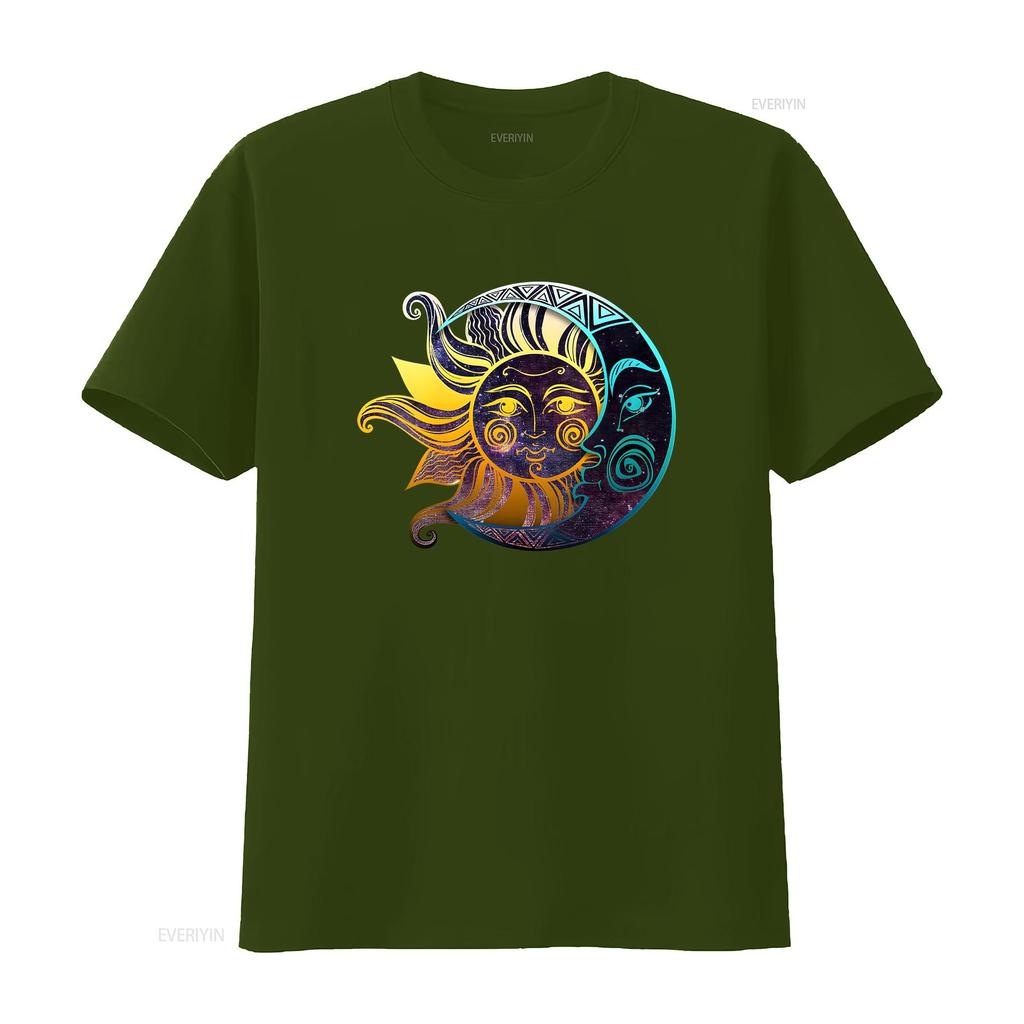 Live By The Sun Love Moon T Shirt And Trendy Spiritual Nature Bohemian Lover  vintage Washed fashion homme designer clothes