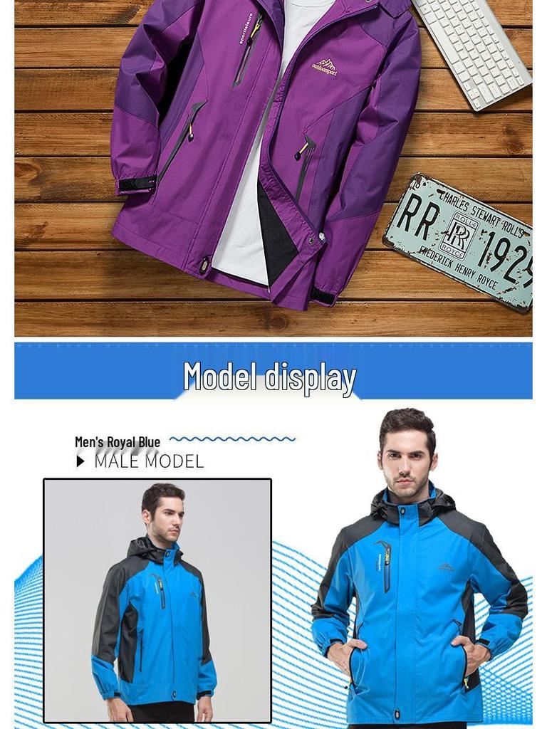 Unisex Outdoor Windproof Jacket - Single Layer, Lightweight, Waterproof Sportswear for Couples