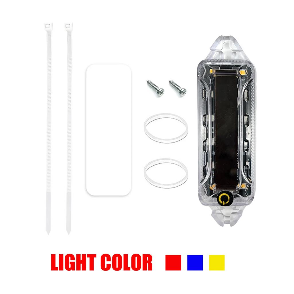 Anti-collision Signal Lamp Solar Power LED Safety Warning Strobe Light Motorcycle Car Bumper Tail Decorative Night Indicators