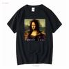 La Gioconda Mona Lisa Funny Monday Cute Ladies Crewneck T Shirt Long or Short Sleeves Vintage Washed Designer Clothes Stylish