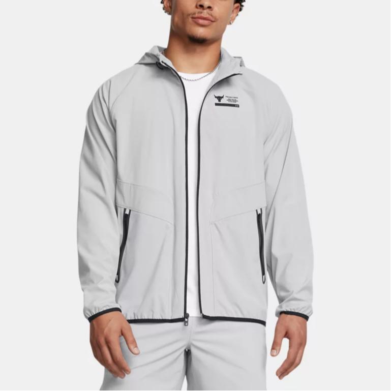 Under Armour Unaufhaltsam Pro Rock Unaufhaltsam Locker Geschnitten Kapuzen-Reißverschlussdesign Langarmjacke Herrenjacke Modern-Grau 1380538-011