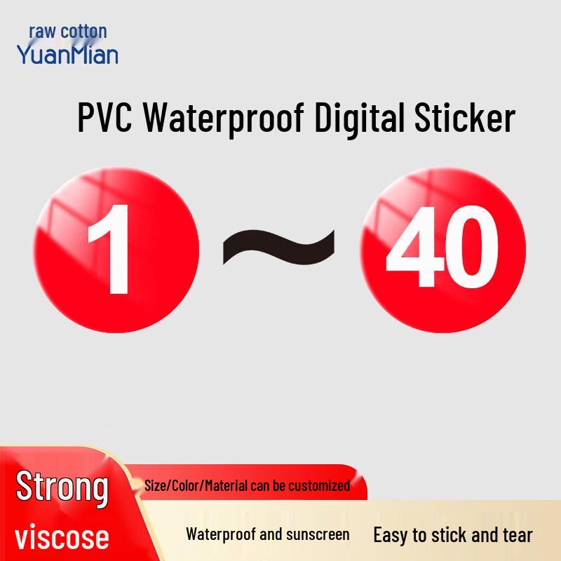 Waterproof Round PVC Number Stickers