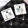 Woman Stylish Elegant Star Moon Shaped Asymmetric Universe Element Earrings