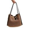 IELGY French Large-Capacity Straw Bag Solid Color Woven Bag