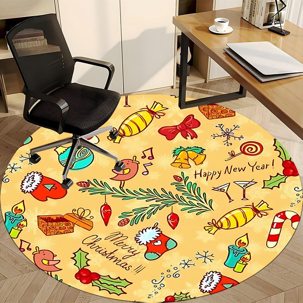 1pc Christmas Decorations Chair Carpet for Office Non Slip, Machine Washable Rug for Office, Room Holiday Decor for Christmas, Birthday Polyester