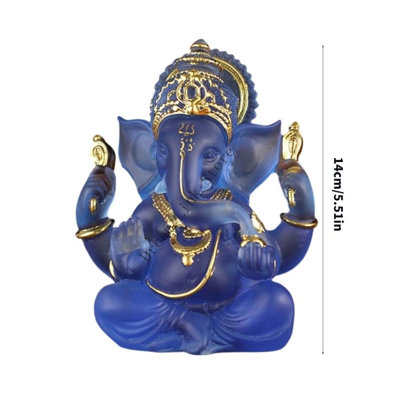 Q1FD Resin Idol Spiritual Symbol Figurine Home Office Decoration Artistic Cultural Display Item Elephant God Model
