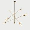 Modern Starburst Brass Chandelier, Handmade Ceiling Pendant Fixture