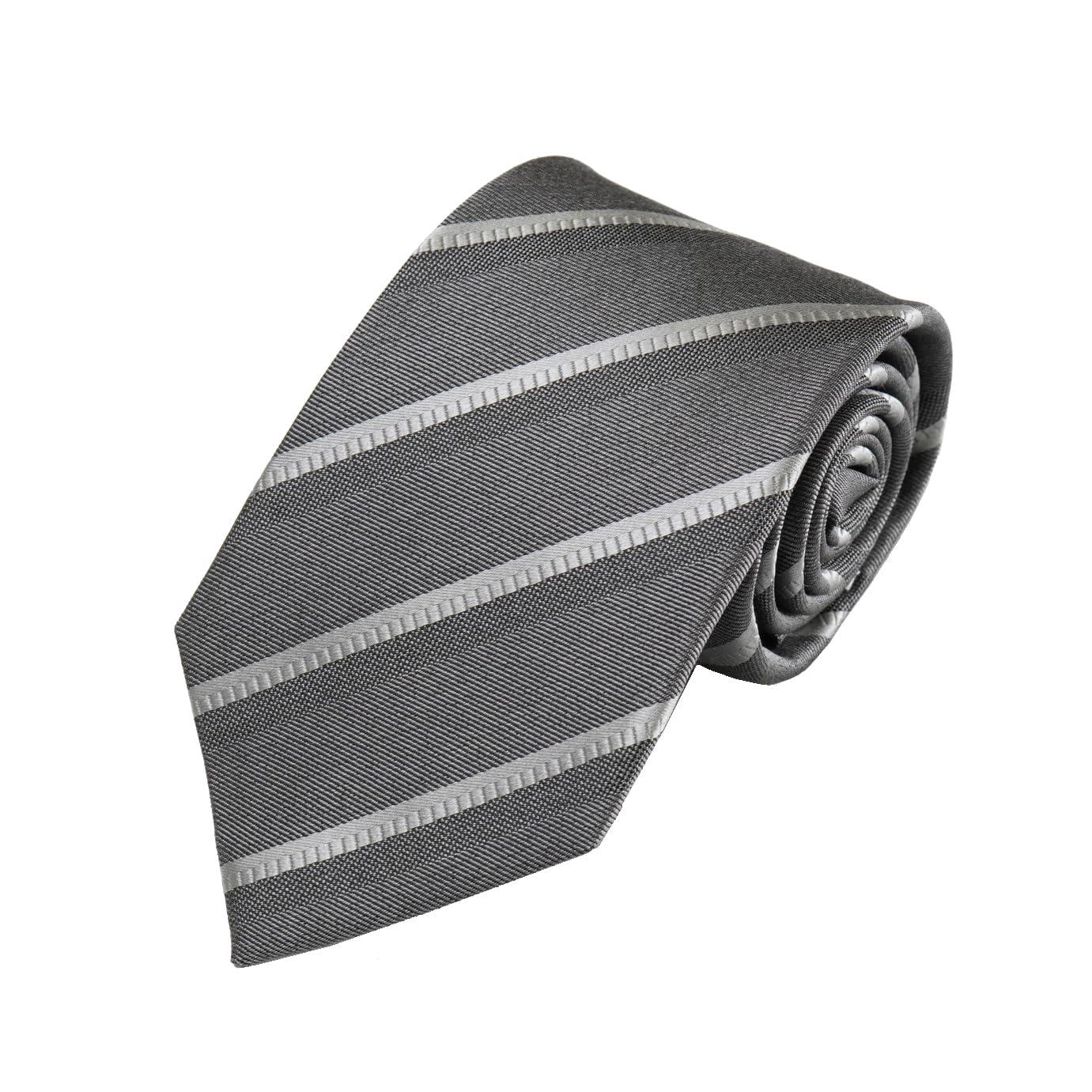 

[New Yorker Blue] Striped (Melange) Necktie NB912566 Gray, One Size Fits All, Business Suit Style, Gift