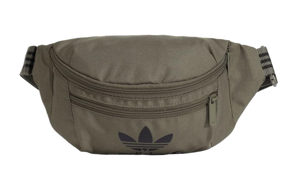 Adidas Originals Trefoil Recycled Polyester One Shoulder Crossbody Fanny Pack Regular Unisex Olive IL4815