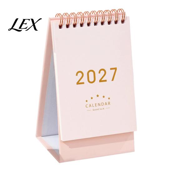 Monthly Organizer for Desk 2027 Calendar, Standing Flip Desktop Minimalist Gold Foil Cover Academic Year Calendar Planner, Thick Paper Note