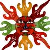 Sun Wall Decor Art Colorful Housewarming Gift Iron Hanging Decoration Ornament for Farmhouse