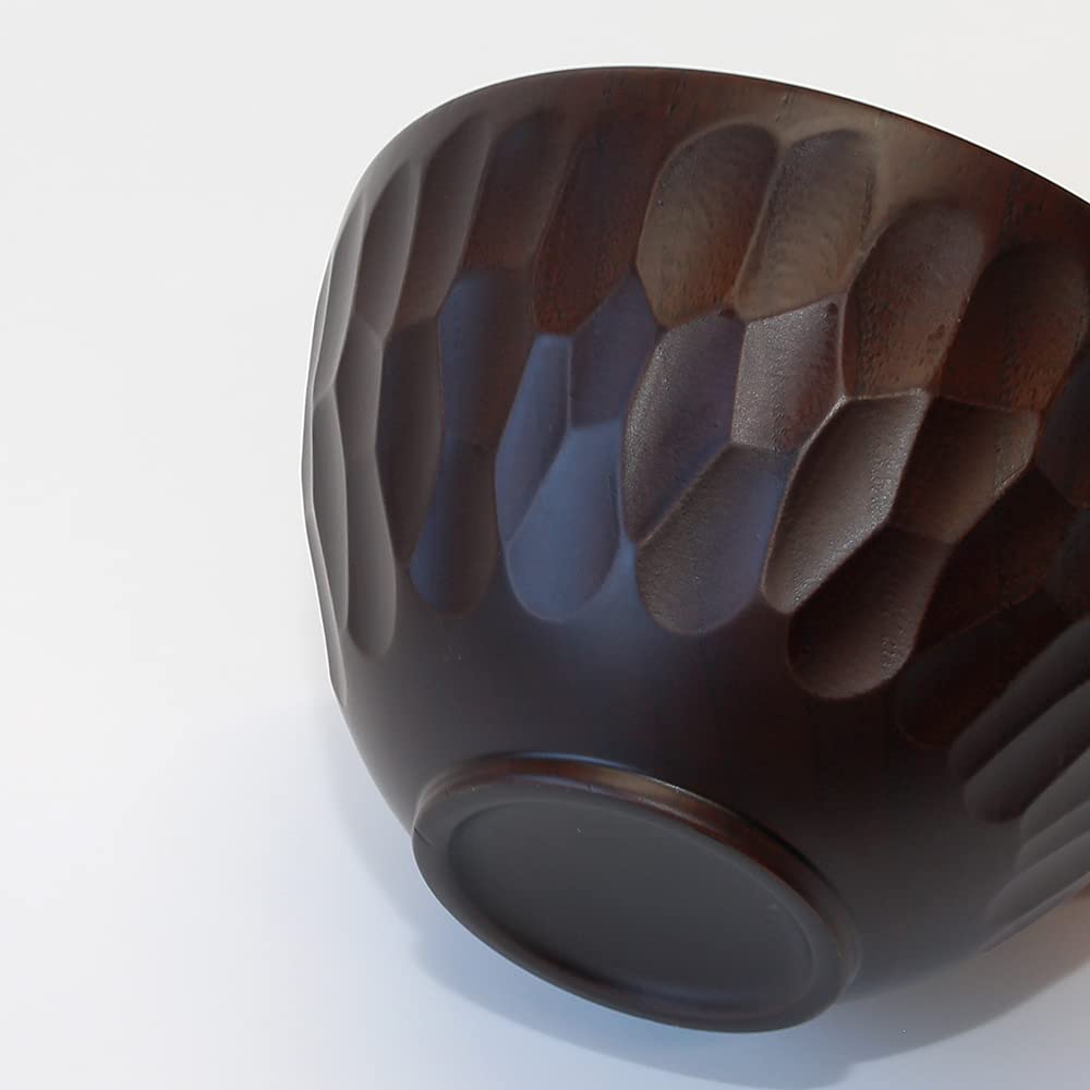 Kishu Kakuda Seibei Bumpy S Dishwasher Dark Lacquerware, Shoten, Bowl, Size, Wooden, Nano-coated, Safe, Brown, WR-455752