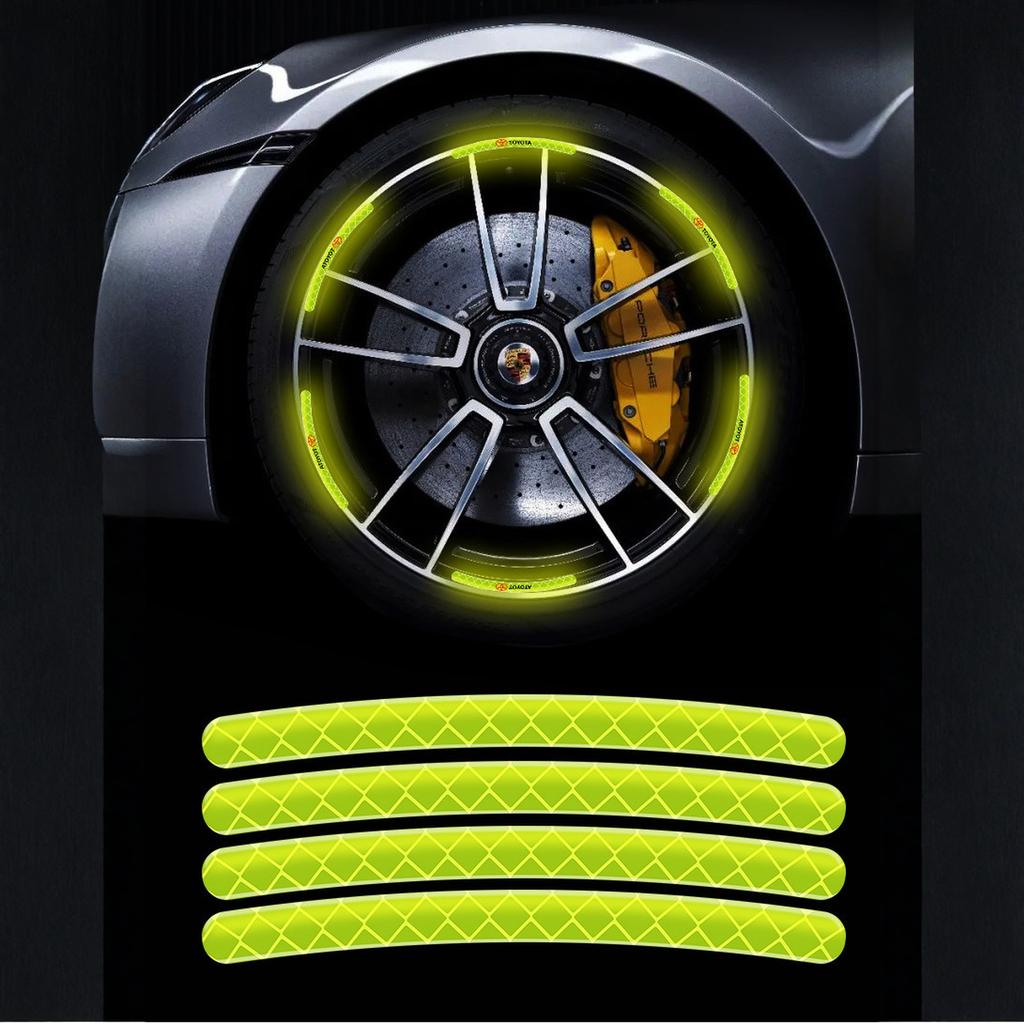20 Stück Auto Radnaben Reflektierender Aufkleber Reifenfelge Reflektierende Streifen Leuchtend für Auto Fahrrad Motorrad Radaufkleber