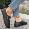 Large Size Flat Bottom Low Top Single Shoes Women's New Retro Style V Mouth Light Lazy Work Shoes