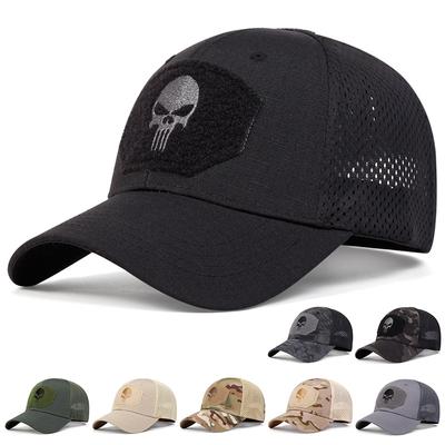 Skull Tactical Military Airsoft Cap Adjustable Breathable Sun Visor Trucker Hat Mesh Hunting Hiking Snapback Baseball Hats Gorra