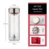 Xeno Double-Wall Antibacterial Glass Tea Infuser Bottle