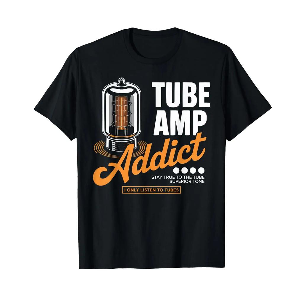 Vacuum Tube Amp Analog Vintage Audio Amplifier T Shirt Vintage Washed Unisex Breathable Slightly Soft Graphic Versatile Stylish