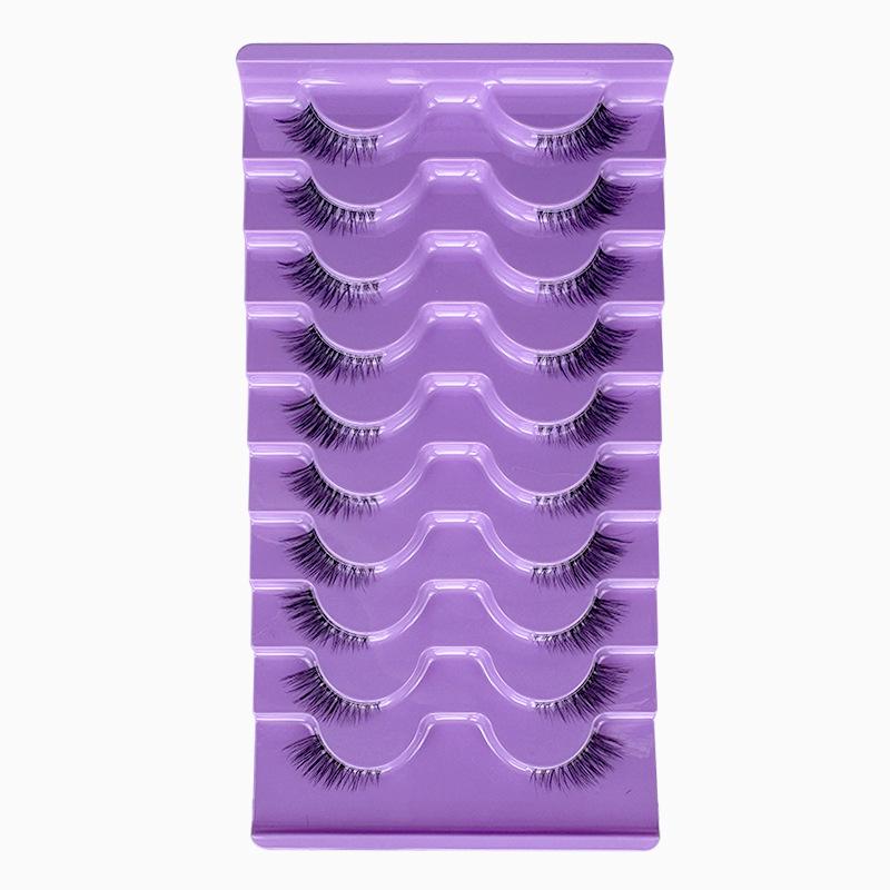 Fox false eyelashes, half-eye eyelashes, dense curled chemical fiber, ten pairs of diagonal flying natural European and American false eyelashes
