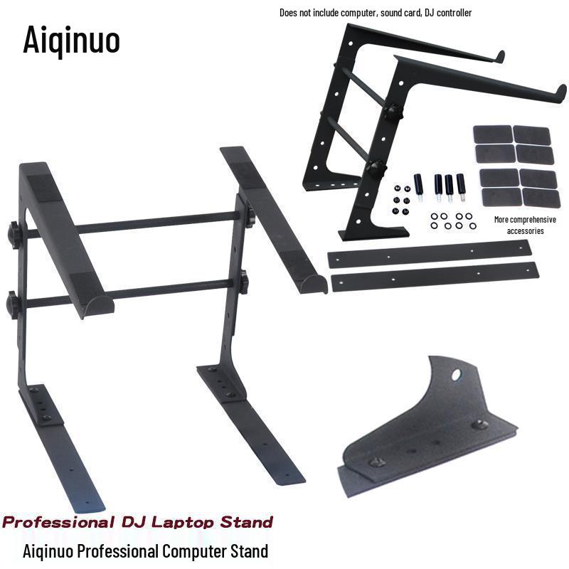 Multifunctional Laptop & DJ Turntable Stand Black without U-Clamp without Sound Card Tray