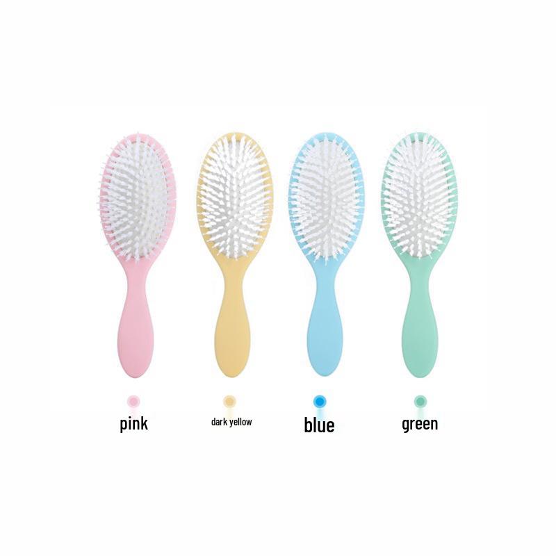 

Hot New White Leather & Nylon Bristle Oval Cushion Hairbrush for Fluffy Styling 22.5x7x3 cm, 70 g рожевий