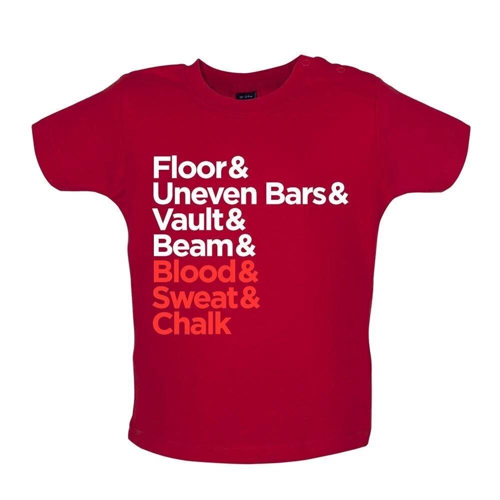 Blood Sweat And Chalk - Baby T-Shirt / Babygrow - Gym Gymnastics Beams Vault 160
