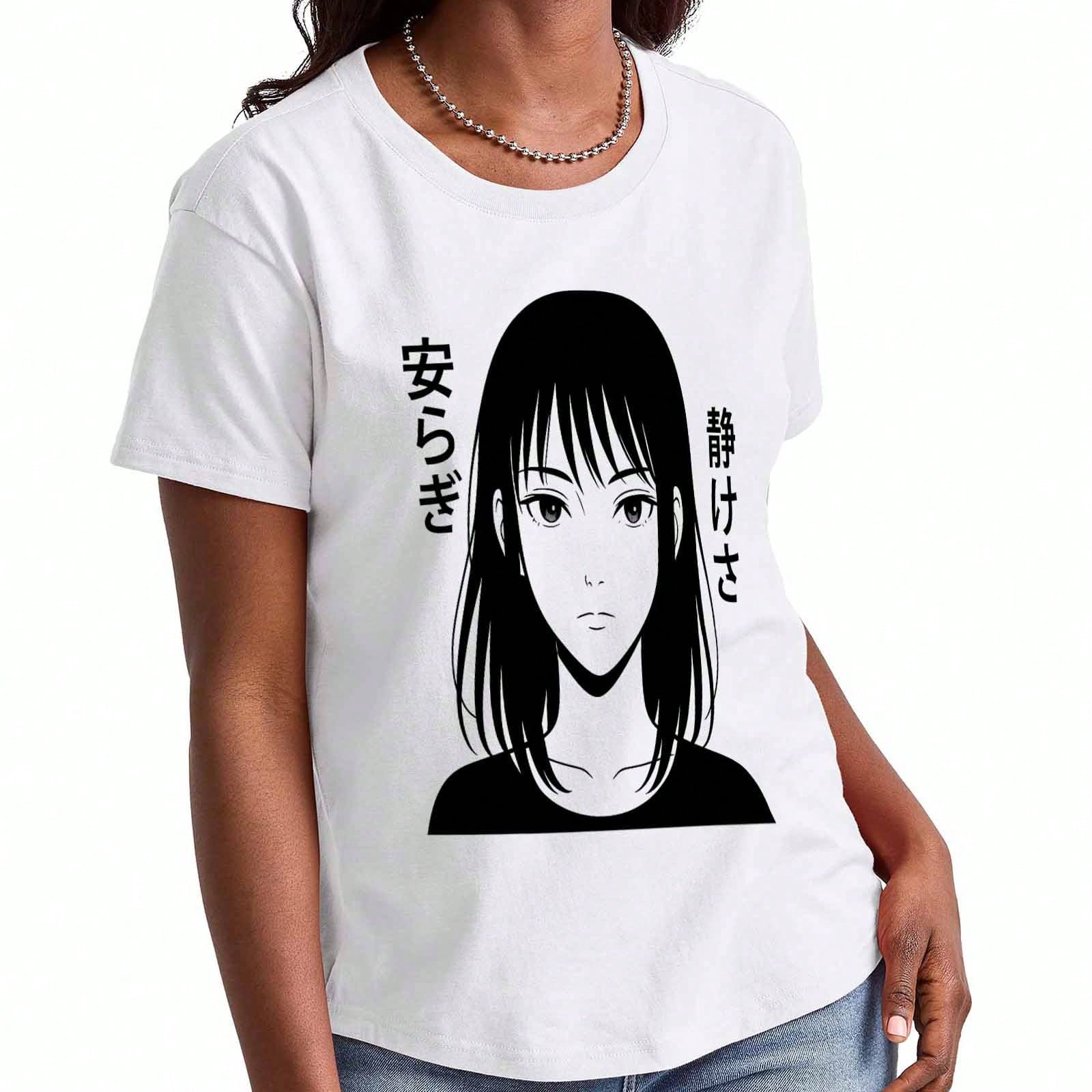 Anime Girl Striker Wounisex s Cotton T Shirt,Pure Cotton Premium Print, Durable,Casual And Fashionable,Cute Girl Holding Gun Graphics,Soft And Comfort S разноцветный