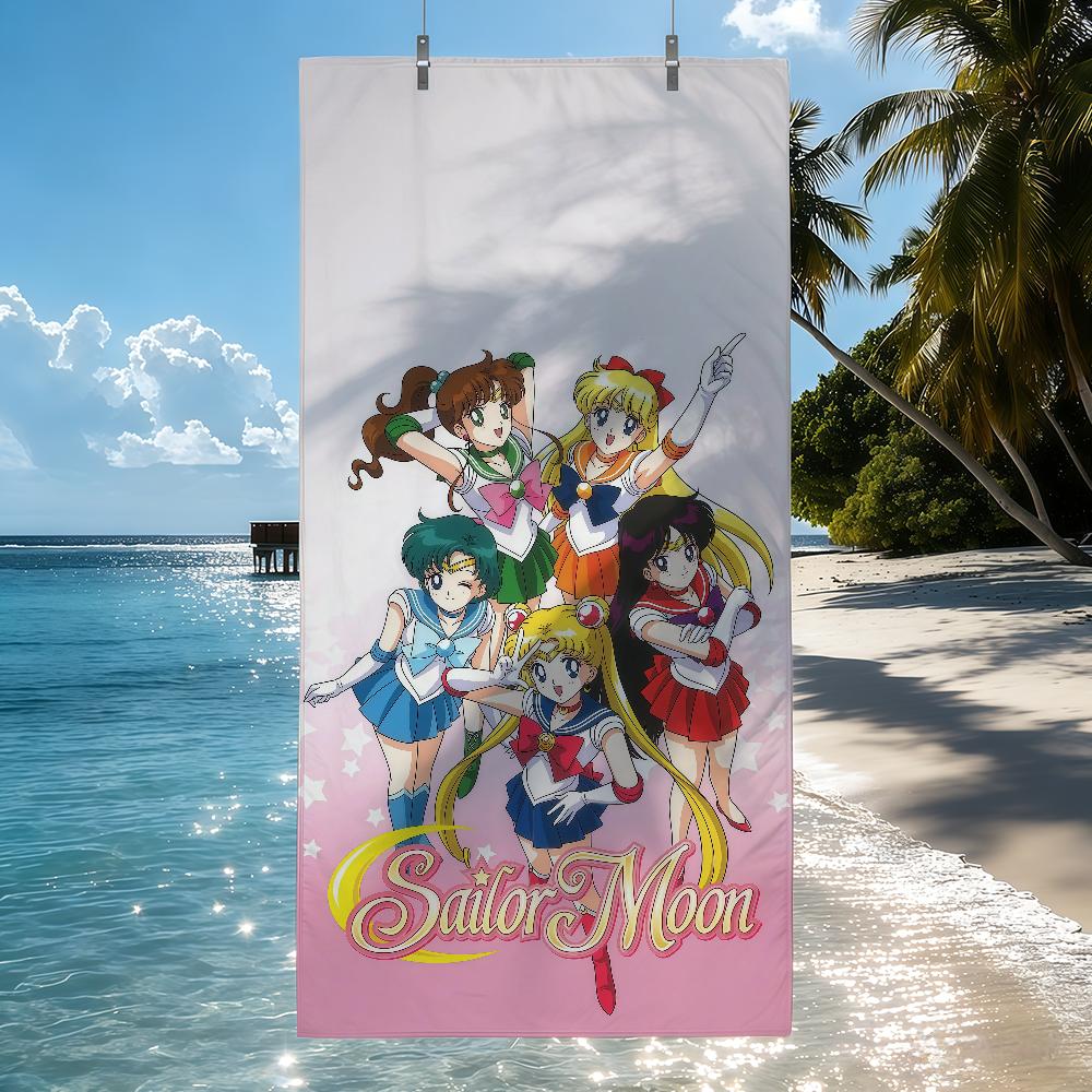 S-SailorES M-MoonS PINK GIRL HEART Towel Quick Drying Beach Towels Are Suitable For Swimming Pools Camping Yoga And The Gym