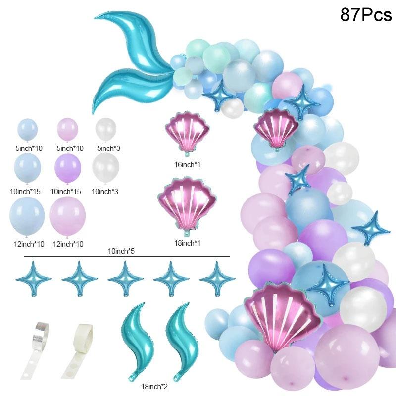 

1 комплект, воздушный шар с хвостом русалки, гирлянда, арка, тема Русалки, украшения для дня рождения, принадлежности под водой, Русалочка as picture