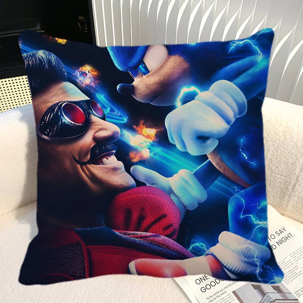 SSonic The HHedgehog Pillow Case Square Pillow Bedroom Sofa Leisure Comfort Cushion Car Home Decoration