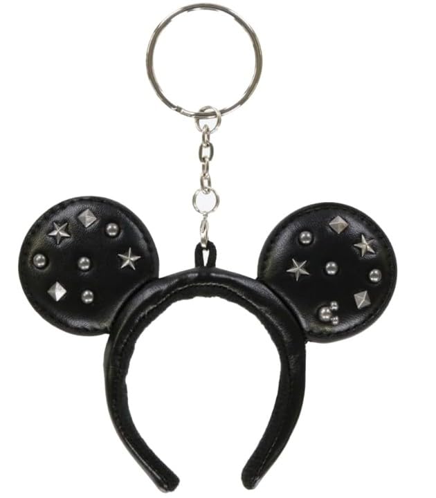 Mickey Mouse Headband Keychain Disney Resort Keychain with Souvenir "Tokyo Exclusive" (Leather-Like Studs)
