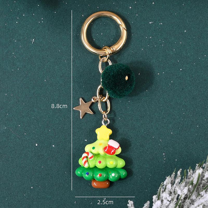 New Christmas Tree Santa Claus Keychains Bag Charm For Women Exquisite Bag Pendant Car Key Ring Jewelry Christmas Gift