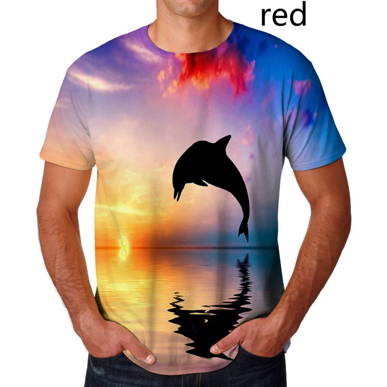 YTLIUYUANDE T-Shirt Stampata Dolphin T-Shirt Grafica Stampata in