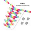 New 1Pair Colourful No Tie Shoelaces Rainbow Elastic Laces Sneakers Adults Kids 8MM Wide Flats Rubber Shoelace Shoes Accesories