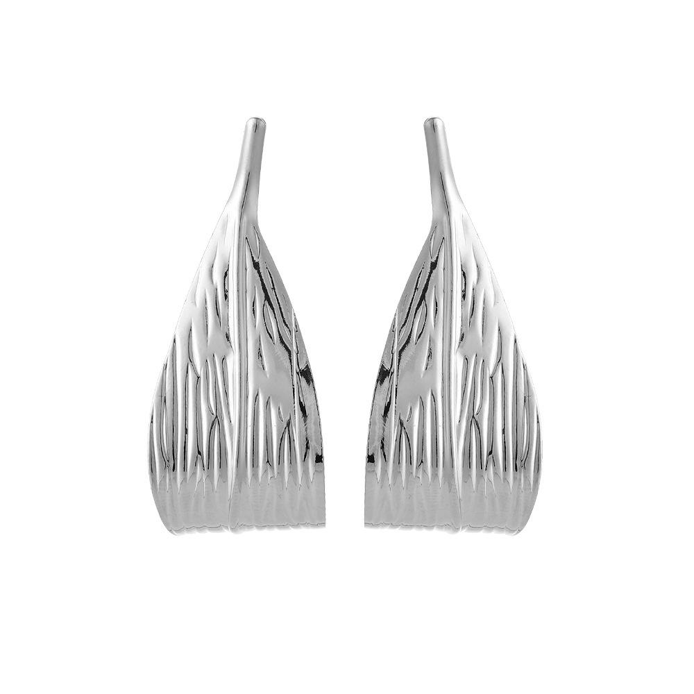 Individual Cold Wind Niche Earrings Metal Texture Curled Leaf Earrings Premium Light Luxury Earrings Earrings Earrings