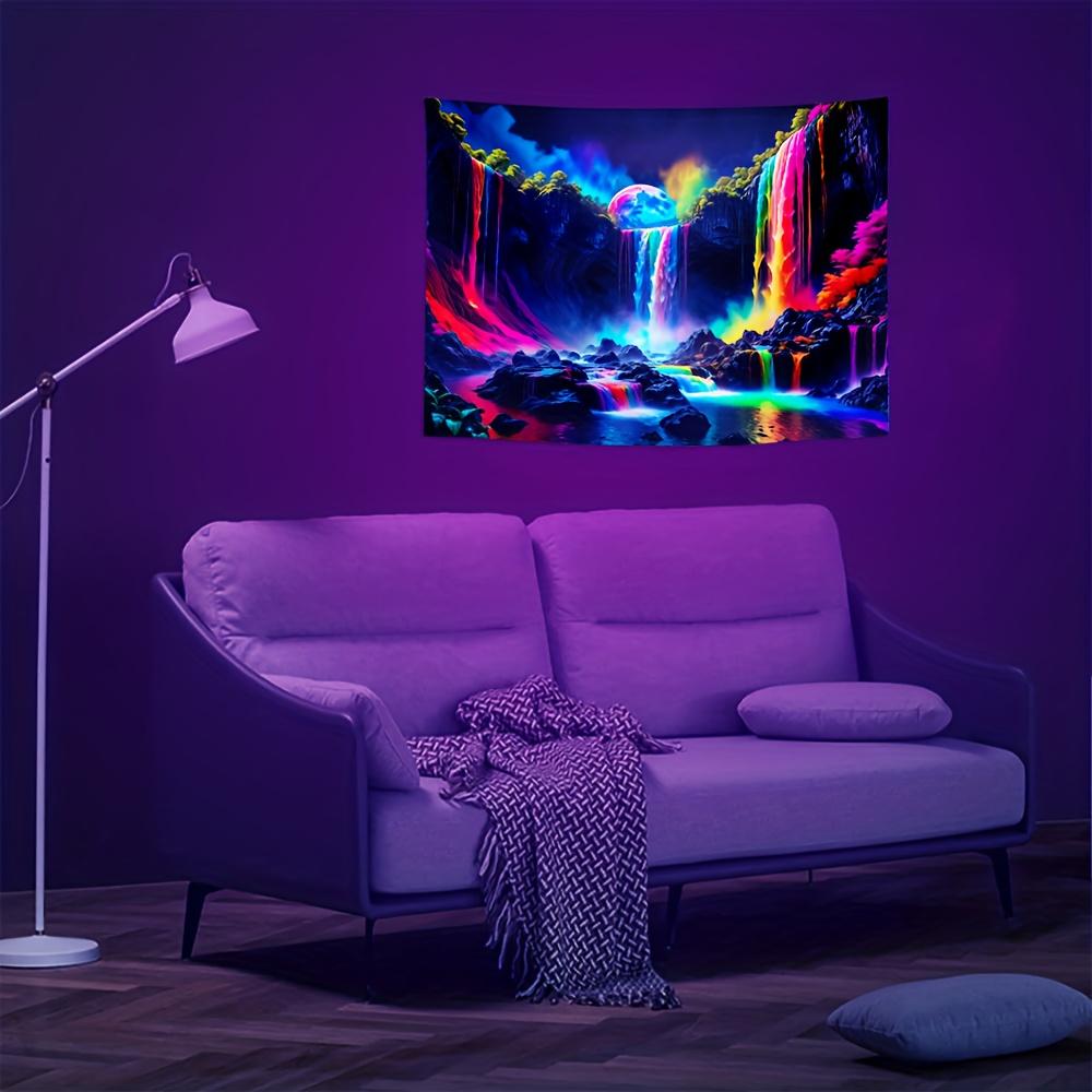 VIKAMA Rainbow Waterfall Tapestry with Fantasy Moonlit Stream for Bedroom Living Room Decor Aesthetic Artistic Cyber Wall Art