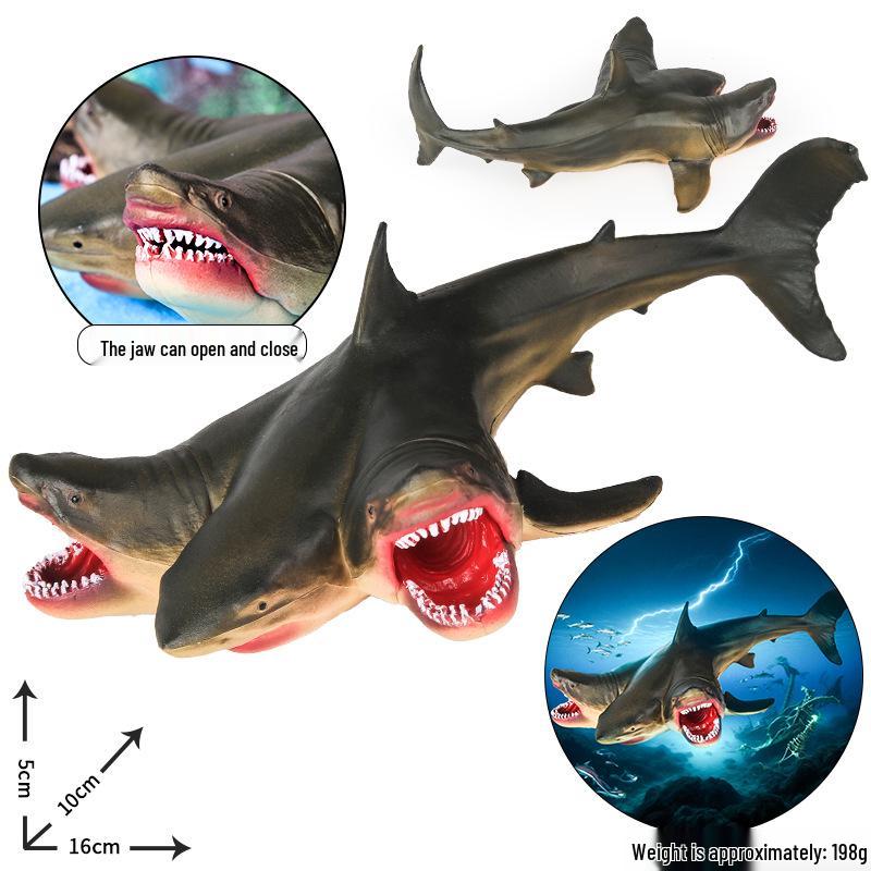 Three-Headed Shark & Megalodon Marine Life Model Toy Ornament