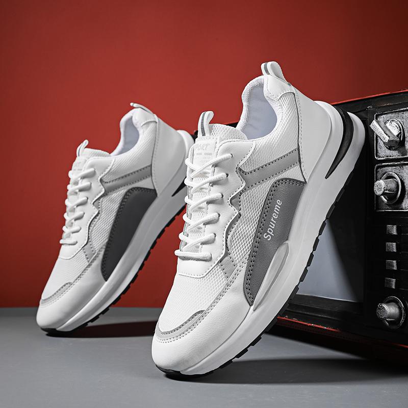 Men's Sporty Casual Shoes Breathable Mesh Versatile Student Trendy Footwear Comfortable All-rounder Flat Laced Tennis Shoes