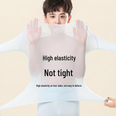Unisex Children's Seamless Round Neck Base Layer for Warmth and Skin Beauty