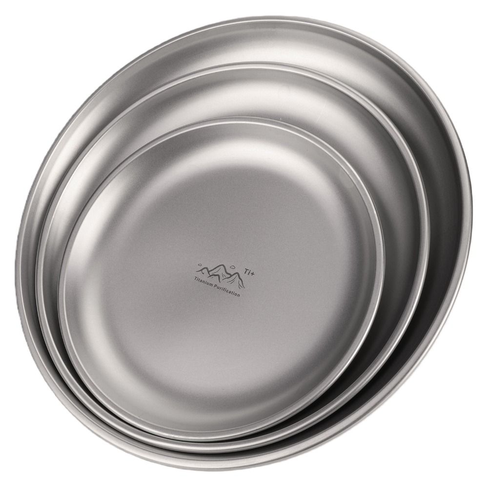 Ultralight Titanium Camping Plate Stackable Backcountry Dinnerware Camping Supplies