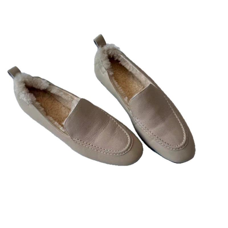 Simple Round-toe Leather Shoes - New Low-heeled Single Shoes for Women - New Style