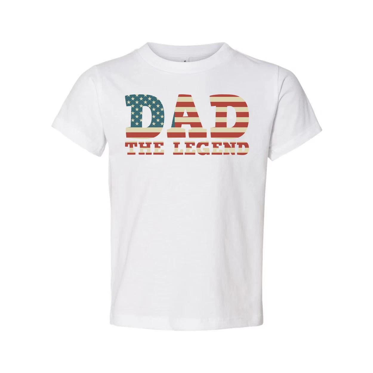 Dad The Legend American Flag Letters Unisex Graphic Tee With Patriotic USA Flag 3XL
