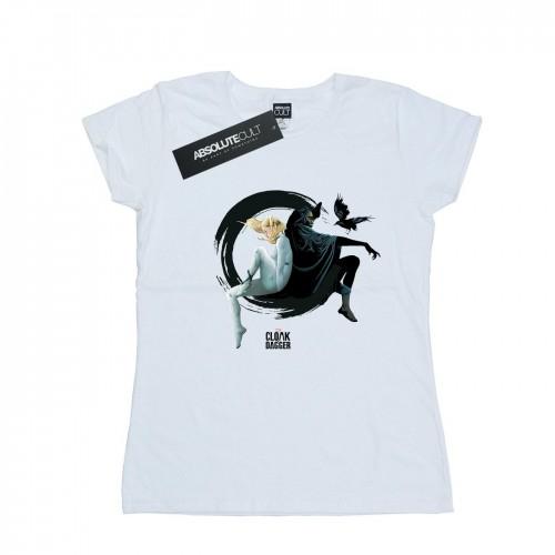 

Marvel Womens/Ladies Cloak And Dagger Ink Circle Cotton T-Shirt XXL білий