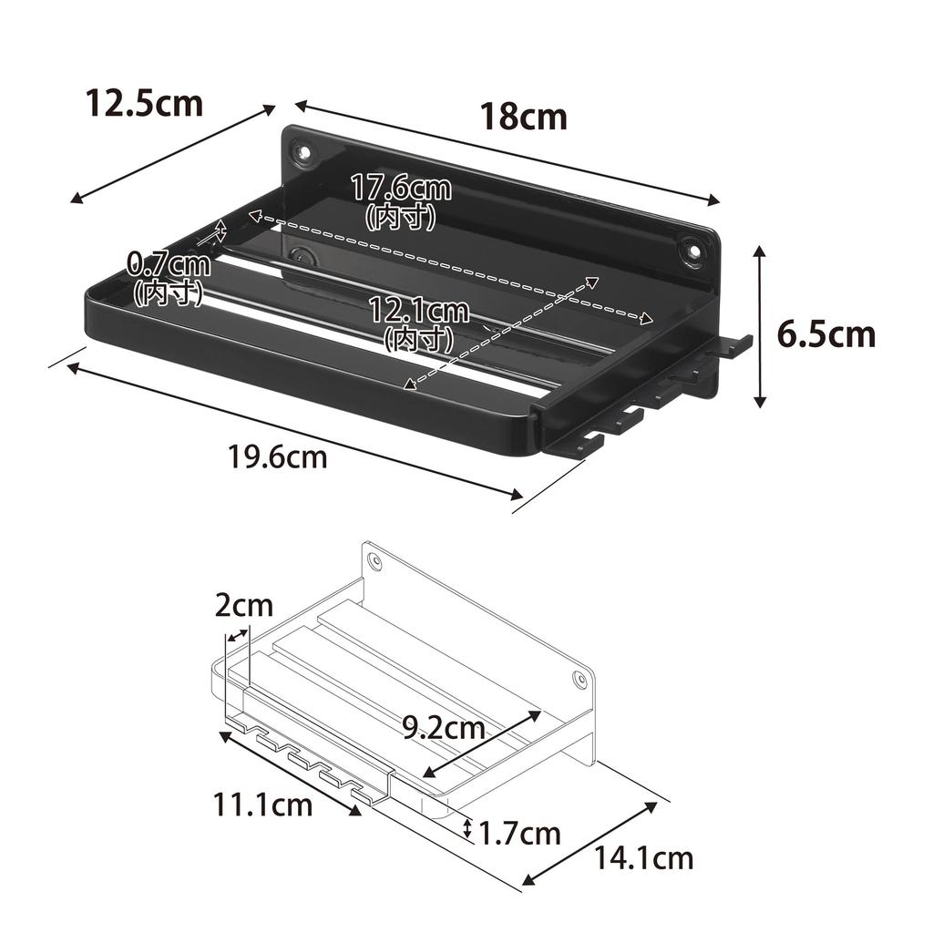 Yamazaki Tower Floating Storage Rack for Oral Care Cleaning Compatible with 18cm W x D x H Drywall Tweezers and Wood Screws to Make Holes Less Model